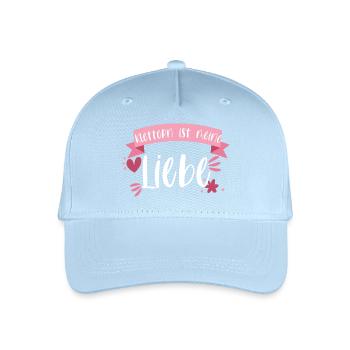 Klettern Bouldern Bergsteigen Berge Liebe Geschenk - Kinder Bio Basecap - Hellblau - Vorne