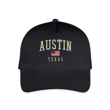 Austin Tx - Organic Kids’ Baseball Cap - black - Front