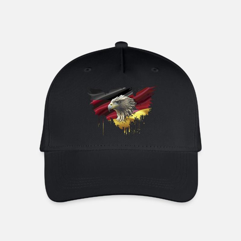 Germany Flag Eagle Bundesadler - Kinder Bio Basecap - Schwarz