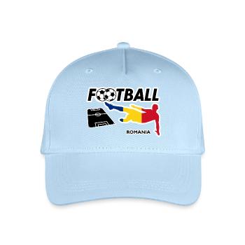 Fußball Fieber Rumänien - Kinder Bio Basecap - Hellblau - Vorne