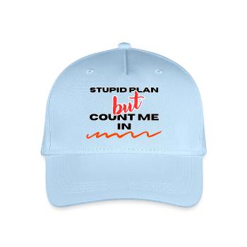 STUPID PLAN - Organic Kids’ Baseball Cap - light blue - Front