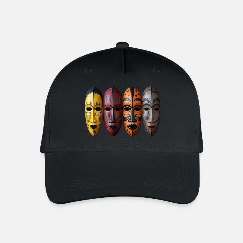 Afrikanische Maske - Kinder Bio Basecap - Schwarz