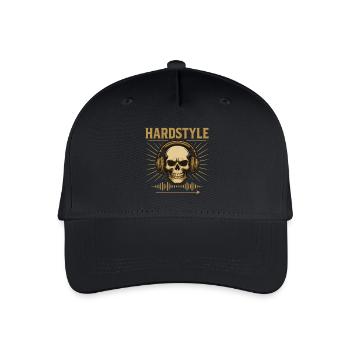 Golden Hardstyle Skull - Kinder Bio Basecap - Schwarz - Vorne