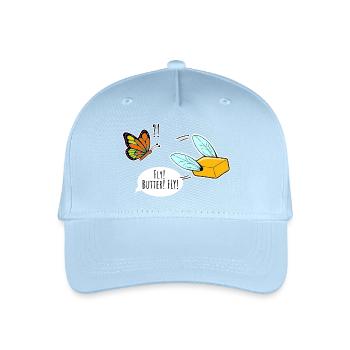 Flying Butter Butterfly Watches, Butterfly - Organic Kids’ Baseball Cap - light blue - Front