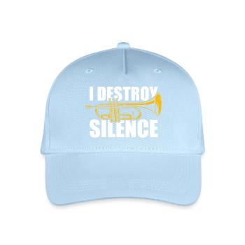 I destroy silence Trompete Trompetenspieler - Kinder Bio Basecap - Hellblau - Vorne