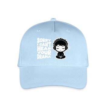 No Drama Relatable Manga Headphones - Organic Kids’ Baseball Cap - light blue - Front