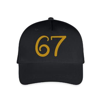 67 - Organic Kids’ Baseball Cap - black - Front