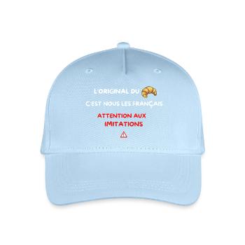 Croissant Français Original – Attention aux Imitat - Casquette de baseball bio Enfant - bleu clair - Devant