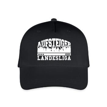 Aufsteiger 2025 Landesliga Aufstieg Fußball - Kinder Bio Basecap - Schwarz - Vorne