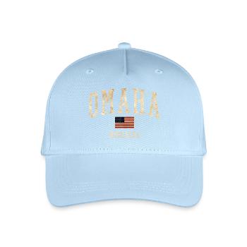 Omaha Nebraska Vintage Patch - Kinder Bio Basecap - Hellblau - Vorne