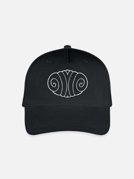 Franzbrötchen outline weiss - Kinder Bio Basecap - Schwarz