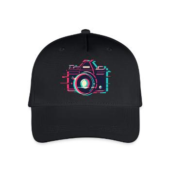 VHS Störung Kamera - Retro Digital Fotografie - Kinder Bio Basecap - Schwarz - Vorne