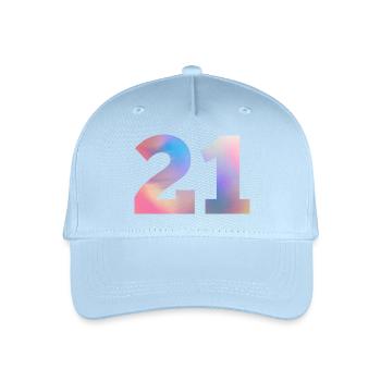Numéro 21 coloré - Casquette de baseball bio Enfant - bleu clair - Devant