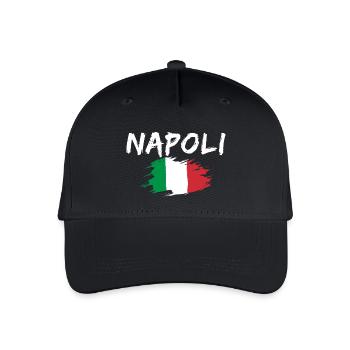 Napoli Italien Flagge Neapel - Kinder Bio Basecap - Schwarz - Vorne