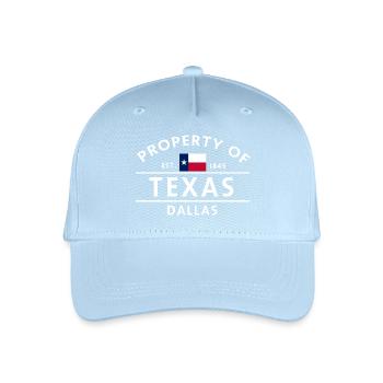 Texas Dallas Motif with Flag - Organic Kids’ Baseball Cap - light blue - Front
