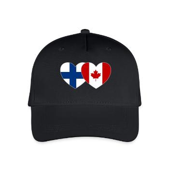 Finnland Kanada Flagge Herz - Kinder Bio Basecap - Schwarz - Vorne