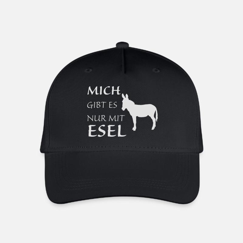 Nur mit Esel - Kinder Bio Basecap - Schwarz