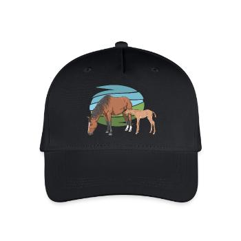 Jument et son poulain - Casquette de baseball bio Enfant - noir - Devant