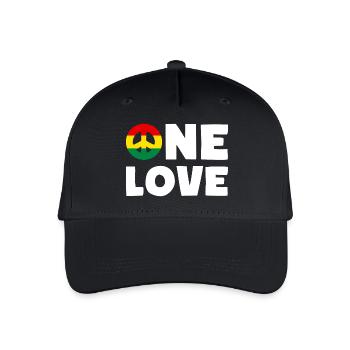 ONE LOVE Peace Jamaica Reggae Rastafari - Casquette de baseball bio Enfant - noir - Devant