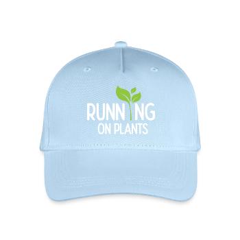 Running On Plants - Organic Kids’ Baseball Cap - light blue - Front