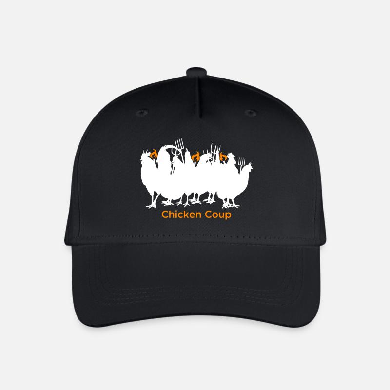 Chicken Coup - Weiße Hühner auf Schwarz - Kinder Bio Basecap - Schwarz