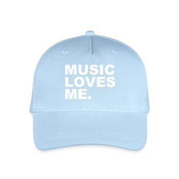 Music Loves Me - Musik liebt mich - Kinder Bio Basecap - Hellblau - Vorne