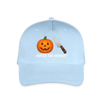 Pumpkin Jack-O-Lantern with Knife - Organic Kids’ Baseball Cap - light blue - Front
