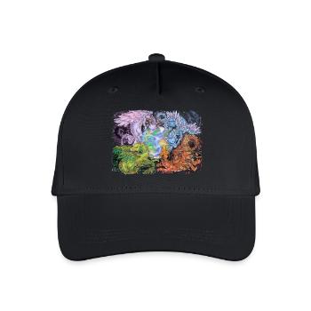 Fantasy Jahreszeiten Drachen Erde Mythologie - Kinder Bio Basecap - Schwarz - Vorne