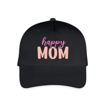 Glückliche Mama - Kinder Bio Basecap - Schwarz - Vorne