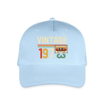 Vintage 70er-Jahre-Kassetten-Retro - Kinder Bio Basecap - Hellblau - Vorne