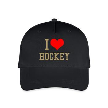 I Love Hockey - Kinder Bio Basecap - Schwarz - Vorne