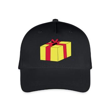 Gift wrapped surprise ribbon package - Organic Kids’ Baseball Cap - black - Front