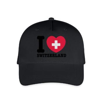 Schweiz - Kinder Bio Basecap - Schwarz - Vorne
