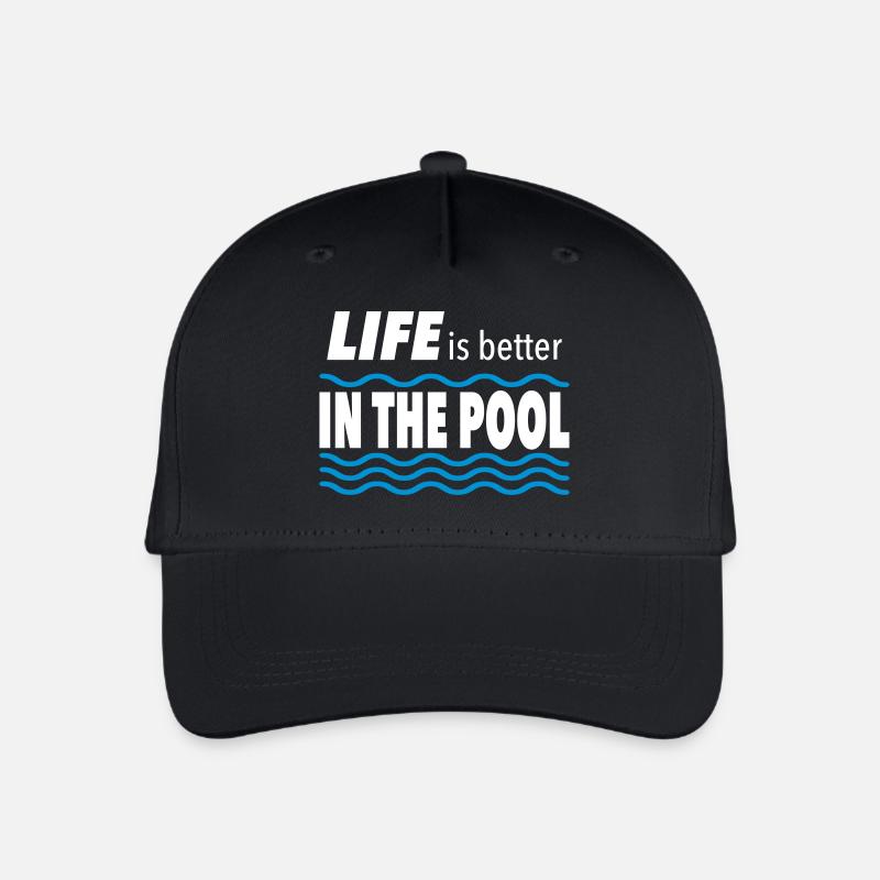 swimming pool - Organic Kids’ Baseball Cap - black