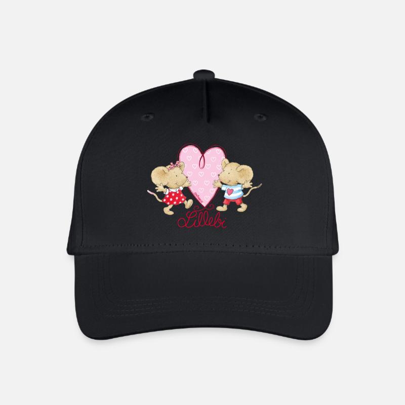 Lillebi Kikibell Herz Schriftzug - Kinder Bio Basecap - Schwarz