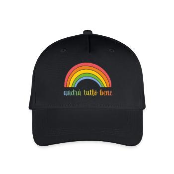 Italy hope Corona virus rainbow everything will - Organic Kids’ Baseball Cap - black - Front