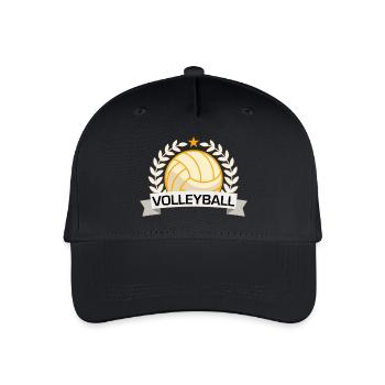 Volleyball Sieg-Abzeichen - Kinder Bio Basecap - Schwarz - Vorne