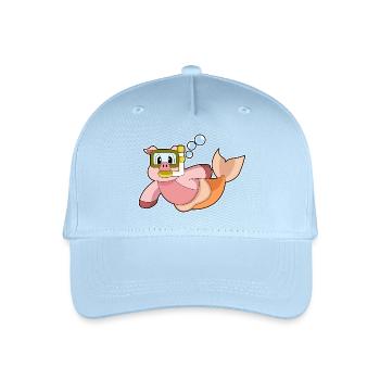 Pig Diver Snorkel Diving - Organic Kids’ Baseball Cap - light blue - Front