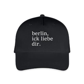berlin, ick liebe dir. - Dialekt - Mundart - Kinder Bio Basecap - Schwarz - Vorne