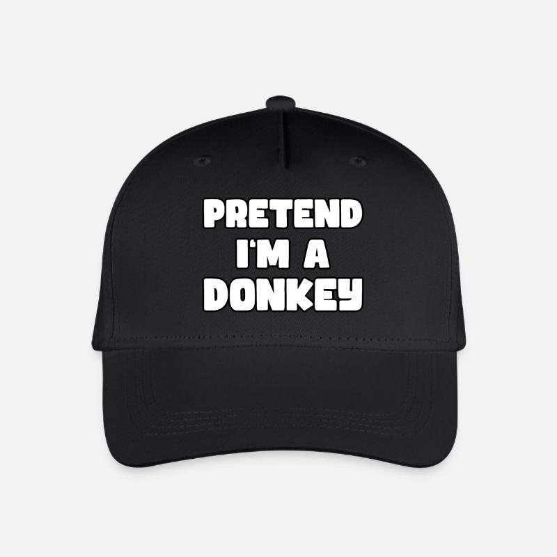 Pretend I'm a Donkey - Einfaches Esel-Kostüm - Kinder Bio Basecap - Schwarz