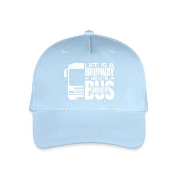Life is a Highway and I'm the Bus Driver - Organic Kids’ Baseball Cap - light blue - Front