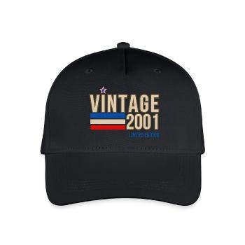 Vintage 2001 limitierte Auflage - Kinder Bio Basecap - Schwarz - Vorne