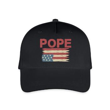 American Flag Pope - Organic Kids’ Baseball Cap - black - Front