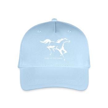 Silhouette élégante du cheval de course Année du cheval - Casquette de baseball bio Enfant - bleu clair - Devant