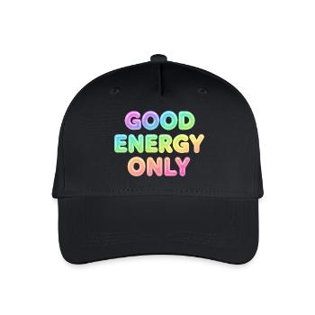 Good Energy Only – Positive Statement Typografie - Kinder Bio Basecap - Schwarz - Vorne