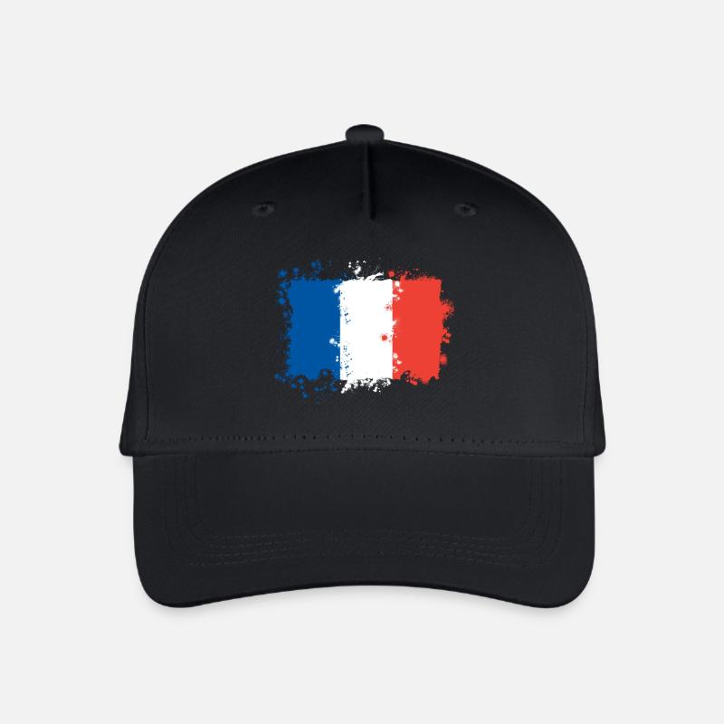 Frankreich flagge - Kinder Bio Basecap - Schwarz