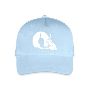 Kaninchen Schatten Hand FUCK OFF Mittelfinger - Kinder Bio Basecap - Hellblau - Vorne