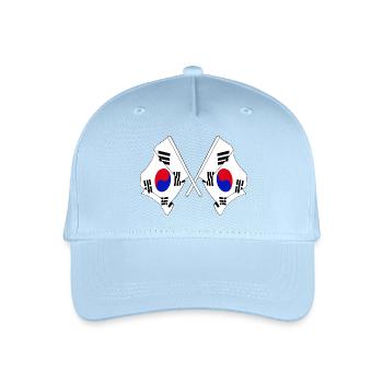 Deux drapeaux croisés de la Corée du Sud - Casquette de baseball bio Enfant - bleu clair - Devant