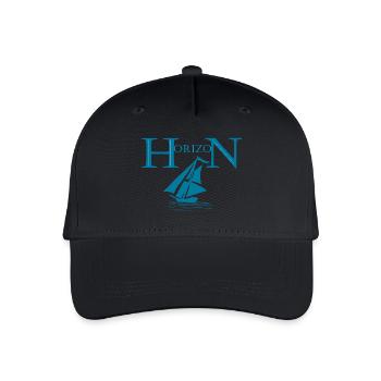 Boot und Horizont - Kinder Bio Basecap - Schwarz - Vorne