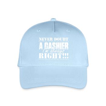 Cashier Never Doubt A Cashier - Organic Kids’ Baseball Cap - light blue - Front